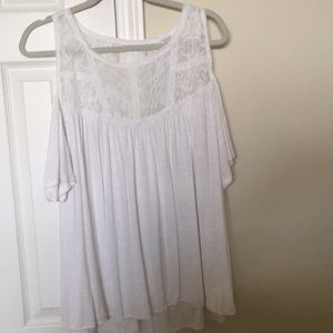 Cold shoulder lace top